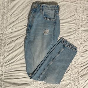 ZARA Ripped Straight Leg Jeans